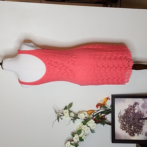 Jennifer Lopez Orange Lace Floral Dress Sleeveless Bohemian Feminine Spring - Picture 6 of 14